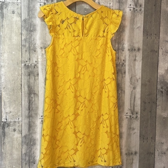 MONTEAU golden yellow flutter cap sleeve dress. Fully lined. Size medium. EUC - Picture 5 of 11